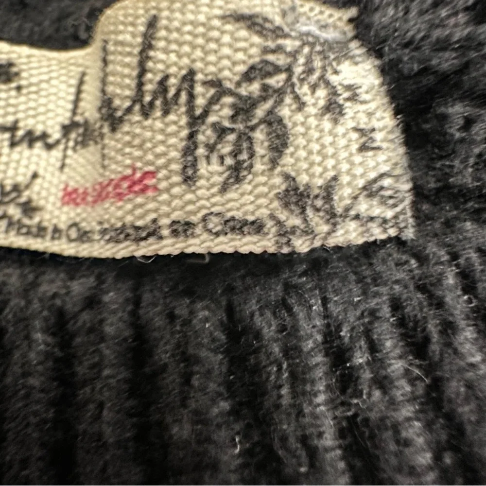 Free People‎ Cable-Knit Short-Sleeve Sweater Black Cropped Size Medium